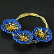 Hakata Mizuhiki, Japanese Paper Cord Bottle Ring, Mitsu-Ume (Blue)