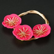 Hakata Mizuhiki, Japanese Paper Cord Bottle Ring, Mitsu-Ume (Pink)