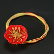 Hakata Mizuhiki, Japanese Paper Cord Bottle Ring, Hitotsu-Ume (Red)