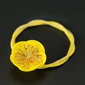 Hakata Mizuhiki, Japanese Paper Cord Bottle Ring, Hitotsu-Ume (Yellow)