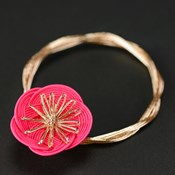Hakata Mizuhiki, Japanese Paper Cord Bottle Ring, Hitotsu-Ume (Pink)
