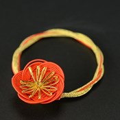 Hakata Mizuhiki, Japanese Paper Cord Bottle Ring, Hitotsu-Ume (Orange)