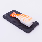 iPhone6/6S用ケース 食品サンプル 寿司 えび(小) ブラックドット