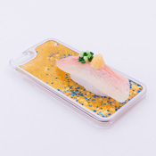 iPhone6/6S用ケース 食品サンプル 寿司 あじ(小) キラキラ黄
