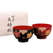 Couple Bowl, Lacquer-Painted Sakura