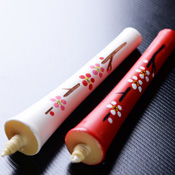 Kyoto Hand-Painted Picture Candles 15g x 2 (Plum)