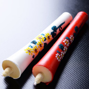 Kyoto Hand-Painted Picture Candles 15g x 2 (Small Chrysanthemum)