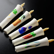 Kyoto Hand-Painted Picture Candles 7.5g x 5 (Kyoto Vegetables)