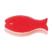 小鱼造型厨房用海绵　红　Ｋ１７０