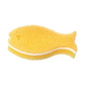小魚造型廚房用海綿　黃色　Ｋ１７０
