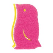 企鵝造型海綿　Ｄ粉色　Ｋ２６６ (深粉色)