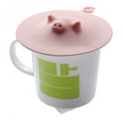 豬豬造型杯蓋 粉色 /廚房用品
