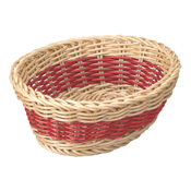 Washable Bicolor Basket, Oval, Red / Kitchen Goods