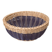 Washable Bicolor Basket, Round, Navy / Kitchen Goods