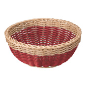 可清洗雙色籃子 圓形 紅色 /廚房用品