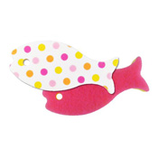 鱼造型海绵圆点图案 K399 粉色 /厨房用品