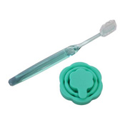 Collapsible Cup & Toothbrush Flower, B015 Green  / Toiletries