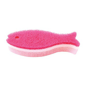魚造型海綿 長款 K479D 粉色/ 廚房用品