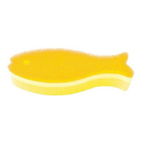 魚造型海綿 長款 K479 黃色/ 廚房用品