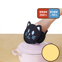 動物橡膠隔熱手套 貓咪 黑色/ 廚房用品