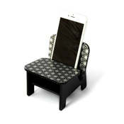 [Smartphone Holder] Speaker Chair, Chair Type / Hemp Leaf (Black) 