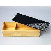 Njeco Han Hemp Leaf Single-Tier Bento Box (Black) 