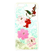 iPhone6/6S 手機殼 高盛蒔繪 小鳥與牡丹(白)
