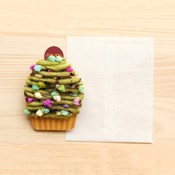 Kurukuru Cupcake Mini Card, Green Tea