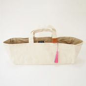 Cohana Canvas Tool Bag, Ecru/Rose