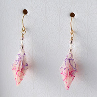 Star anise Pierced Earrings #34 Shippo (Purple & Pink)