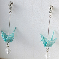 Crane Pierced Earrings #05 Triangle, Blue