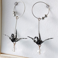 Crane Earrings #03 Triangle, Black