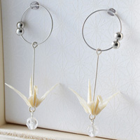 Crane Earrings #04 Triangle, White