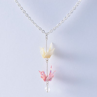 Crane Necklace #08 Cherry Blossom, Pink
