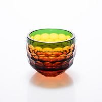 Sakazuki Cup Hexagonal Design, Large, Amber