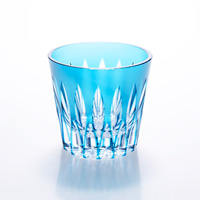復古時尚玻璃杯 劍菱 小 無光澤藍色