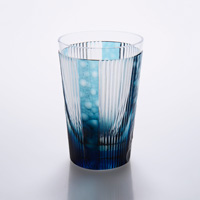 長玻璃杯 螢火 藍色
