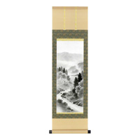 Karu! JIKU Series Hanging Scroll Tapestry, Ink Landscape 