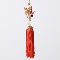 Paper Crane Tassel Washi Ornament, Orange 