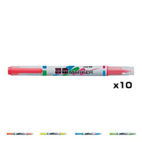 [KOKUYO] Fluorescent Marker [K2] Twin Tip, 10 Pack