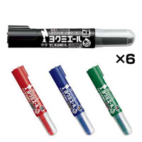 [KOKUYO] Whiteboard Marker, Yokumi-l, Medium Tip, 6