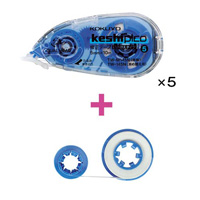 [KOKUYO] Correction Tape, Keshipiko, Refill Type, Width 5mm, 5 Pack + 1 Refill 