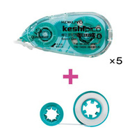 [KOKUYO] Correction Tape, Keshipiko, Refill Type, Width 6mm, 5 Pack + 1 Refill 