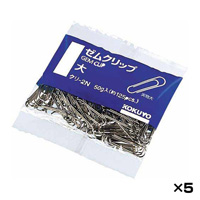 [KOKUYO] Paper Clips, Large, 28mm, Approx. 125 Clips, 5 Packs