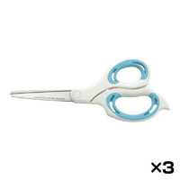 [KOKUYO] Scissors, Airofit, Wave, Normal Blades, White, 3