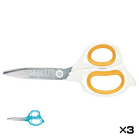 [KOKUYO] Scissors, Airofit Saxa, Wave, Normal Blades, 3