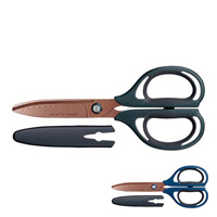 [KOKUYO] Scissors, Airofit Saxa, Wide, Titanium Glueless Blades, Dark Blue