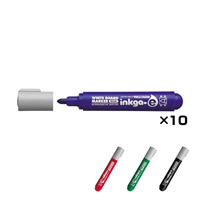 [KOKUYO] Whiteboard Marker, Inkga-e, Standard, Medium Tip, 10