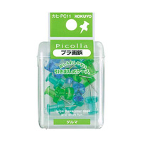 [KOKUYO] Picolla Plastic Thumbtacks, Push-Pin Type, 15, Blue Mix