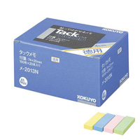 [KOKUYO] Tack Memo, Value Pack, Sticky Notes, 74 x 25.0mm, 4 Colors x 20